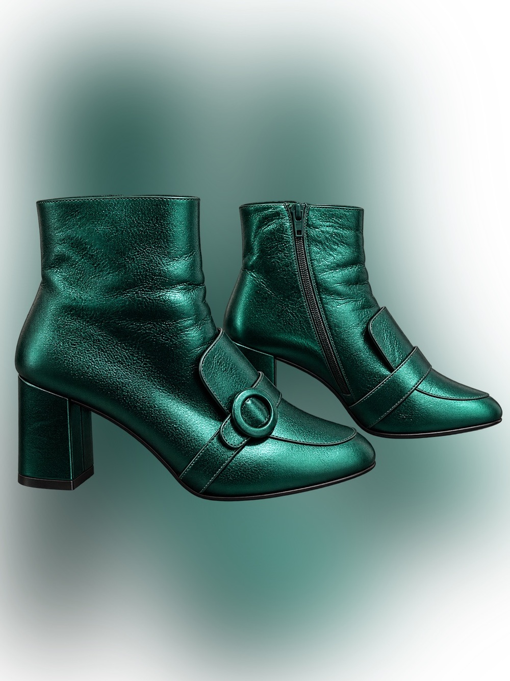 yellow Green Buckle Ankle Boots EU 37